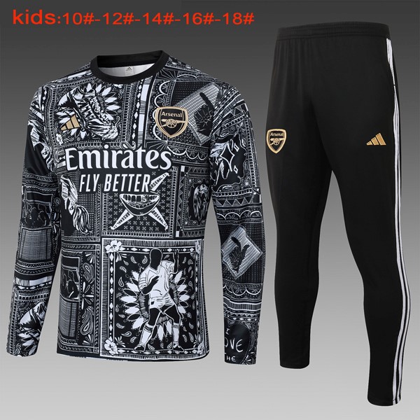 Niños Camiseta Training Arsenal 2024/2025 Negro Blanco